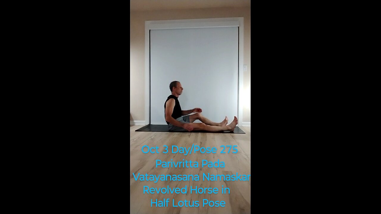 Parivritta Pada Vatayanasana Namaskar / Revolved Horse in Half Lotus Pose