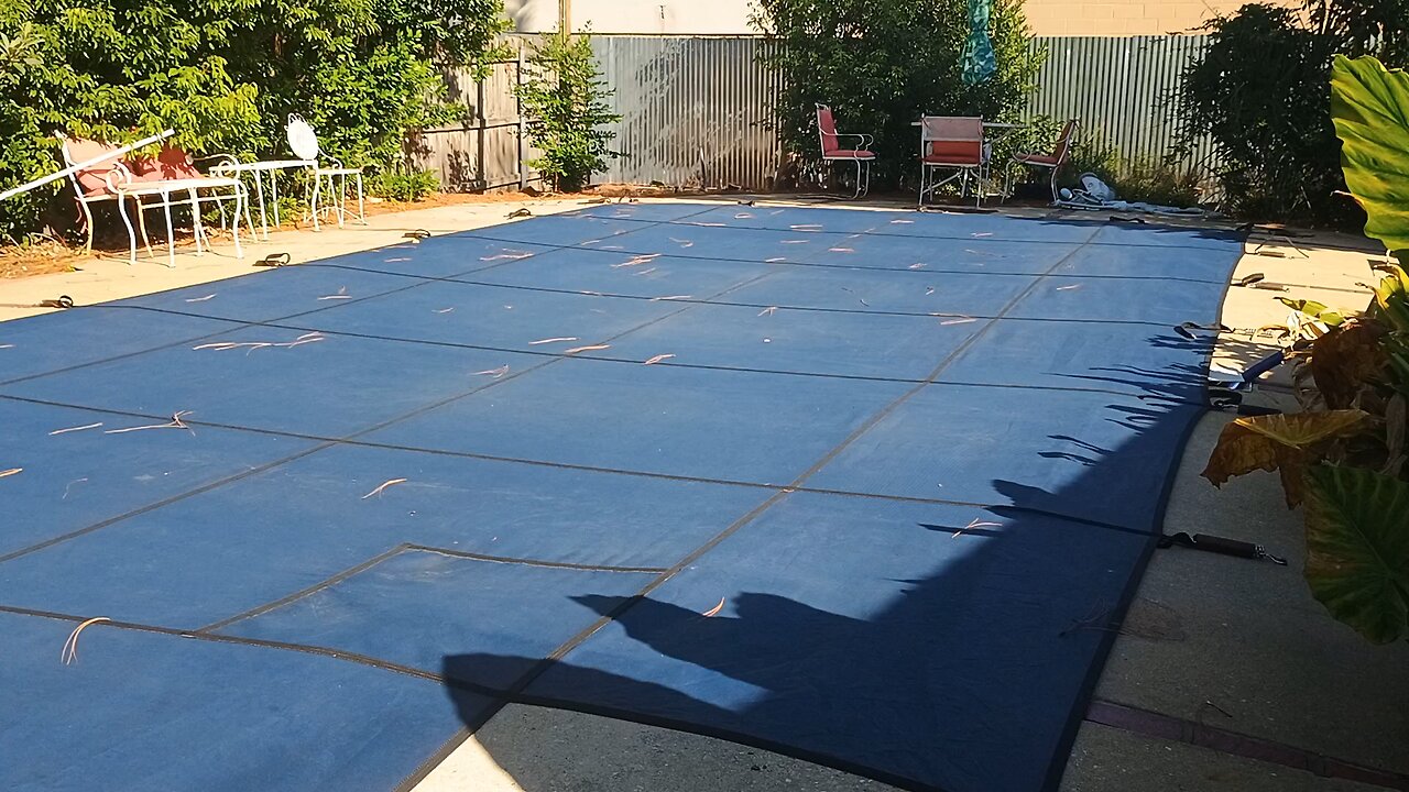 Pool cover on early