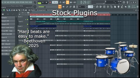 Making a hard beat Plus Mixing Tips-FL Studio-How to make beats from scratch w/ STOCK Plugins