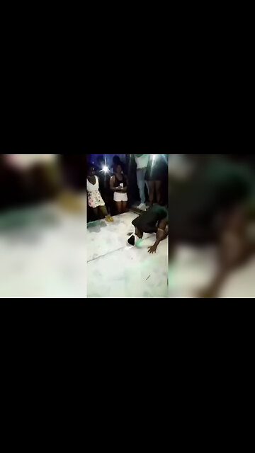 Dancing woman snaps neck