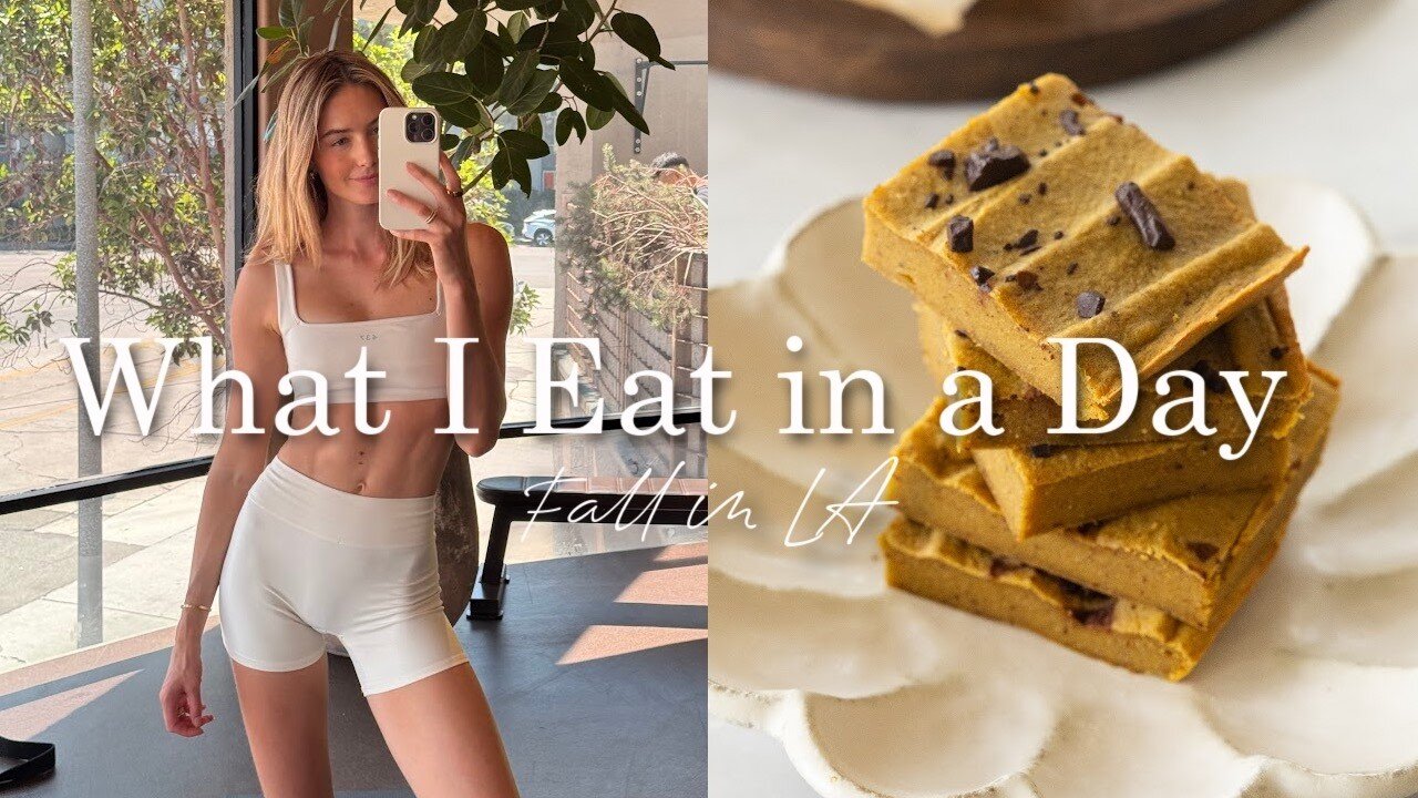 What I Eat in a Day | Healthy Fall Recipes | Pumpkin Blondies Recipe