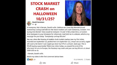 Renate Sorensen - Crypto Crash on 10/31/2025 prophecy dream