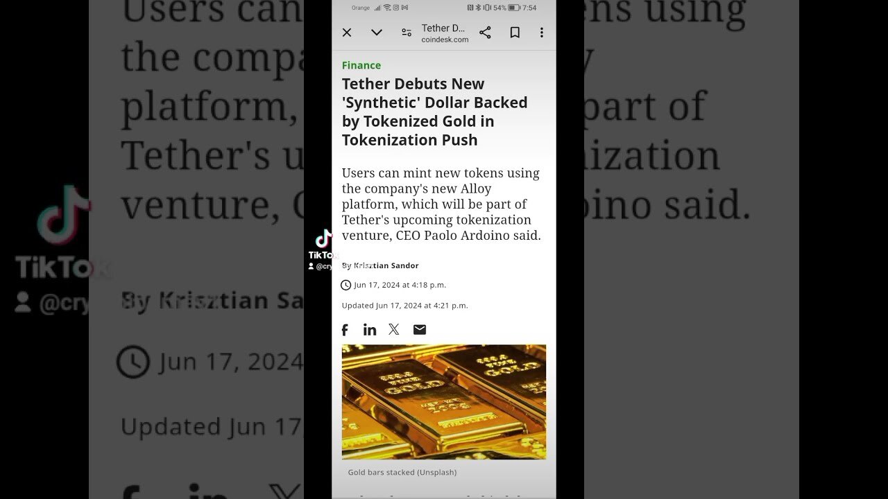 Tether gold backed token 🪙