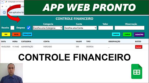 Google Sheets | Financial Control Web App | Google Apps Script | READY
