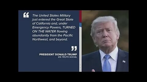 PMC PERSPECTIVE 1/28/25 TRUMP ..USES EMERGENCY POWER. SENDS MILITARTY TO TURN ON CALI WATER !!!