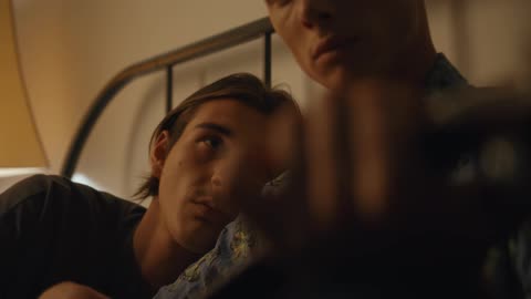 Romantic Young Gay Couple Indoors