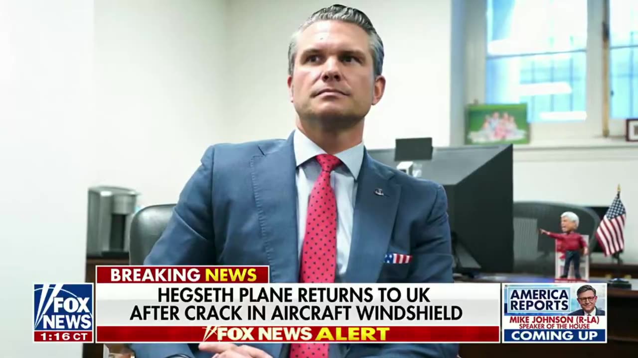 Pete Hegseth made an emergency landing in UK over crack in windshield