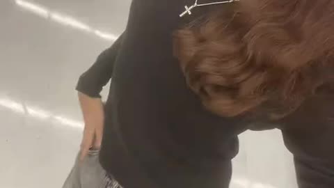 Young tgirl in shopping