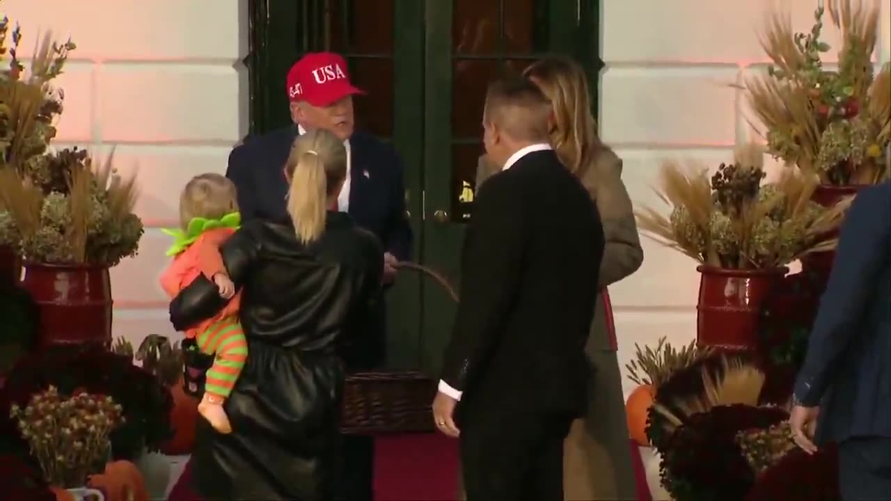 Baby @PressSec trick-or-treating at the White House
