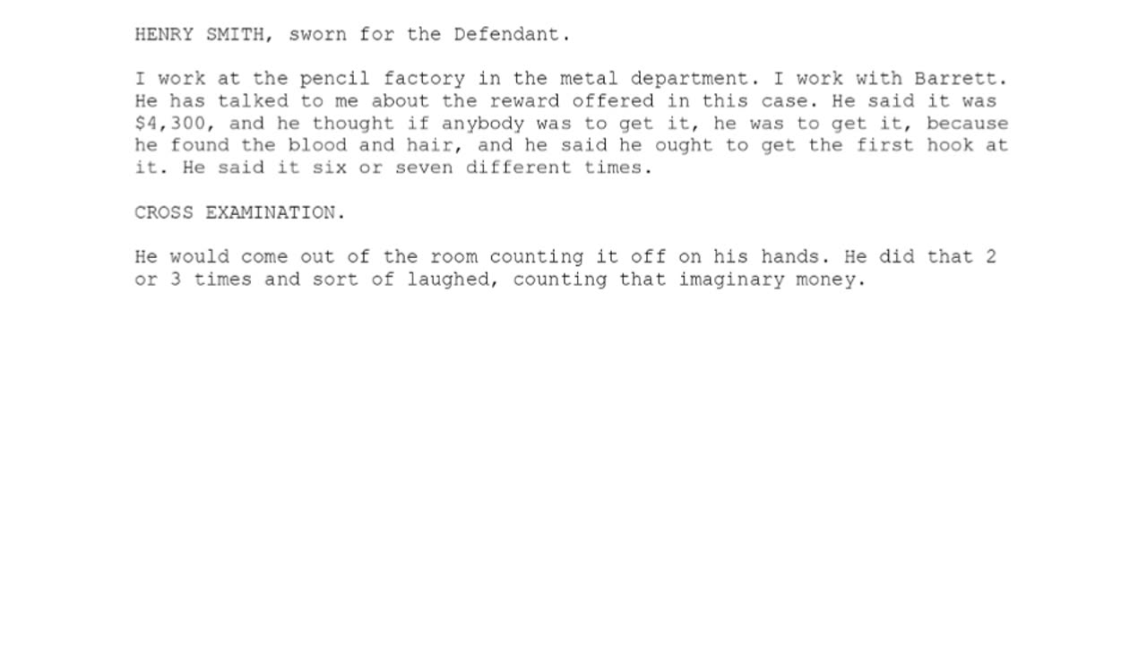 HENRY SMITH, Sworn In For The Defendant, 93rd To Testify