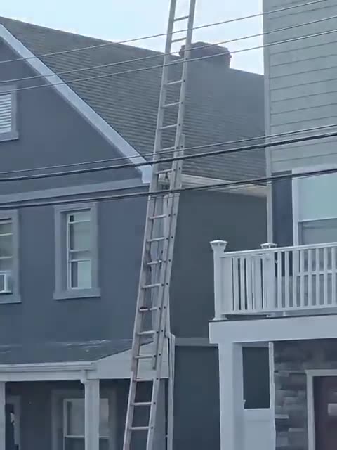 STRANGE: Ladder Hooked on Powerline Begins to Melt Concrete