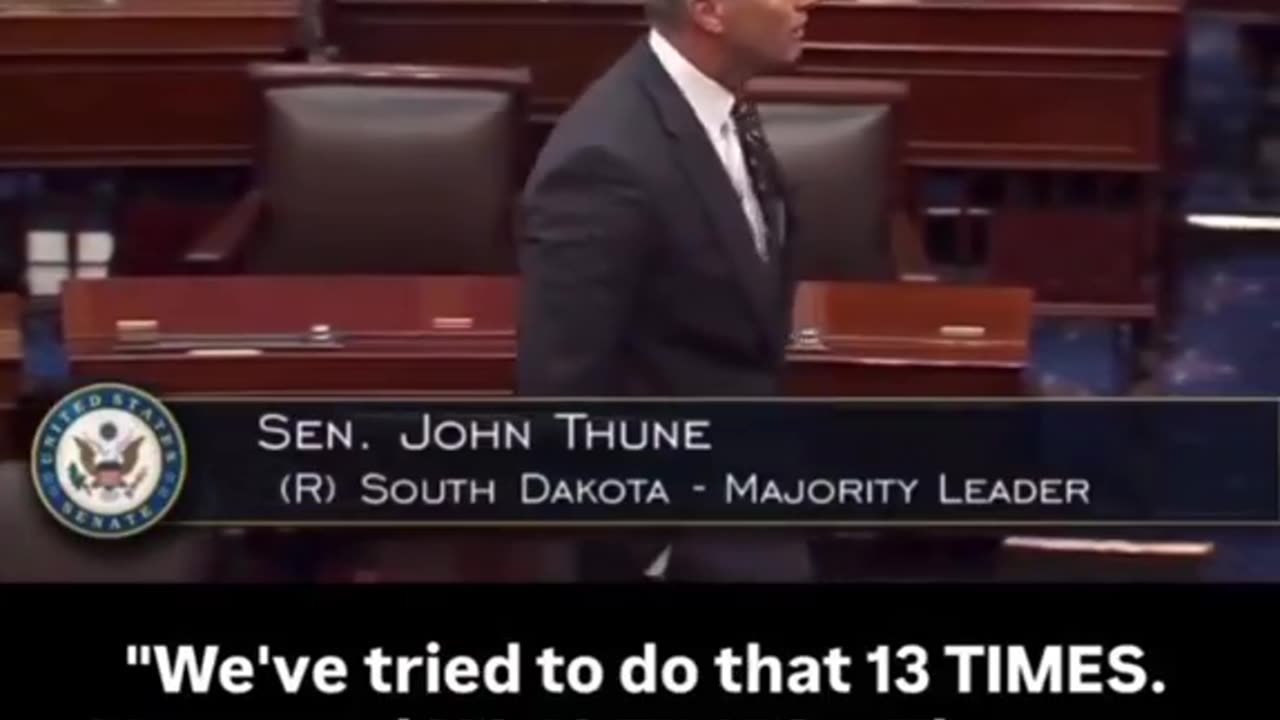 John Thune confronting the dems who are keeping the gov't closed