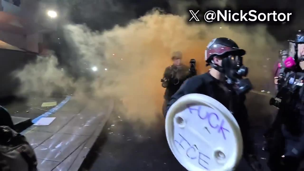 DHS agents just FLOODED THE STREETS at ICE Portland with tear gas