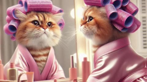 "AI Cat 💄✨ Doing Makeup – Too Cute to Handle! 😻🎀"