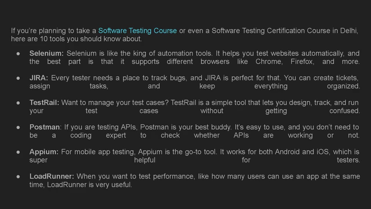 10 Essential Tools for Software Testing Training