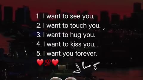 I want five things from you