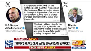 Trump's peace deal wins bipartisan support