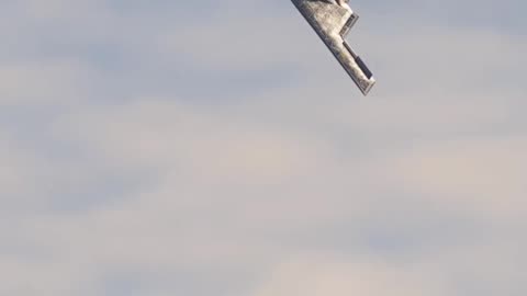 United States B-2 Jet takes off from the Airshow Fair