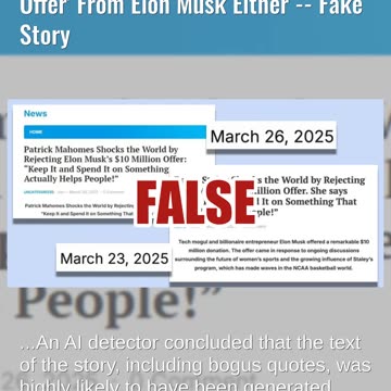 Fact Check: Patrick Mahomes Did NOT Reject Fictional '$10 Million Offer' From Elon Musk Either