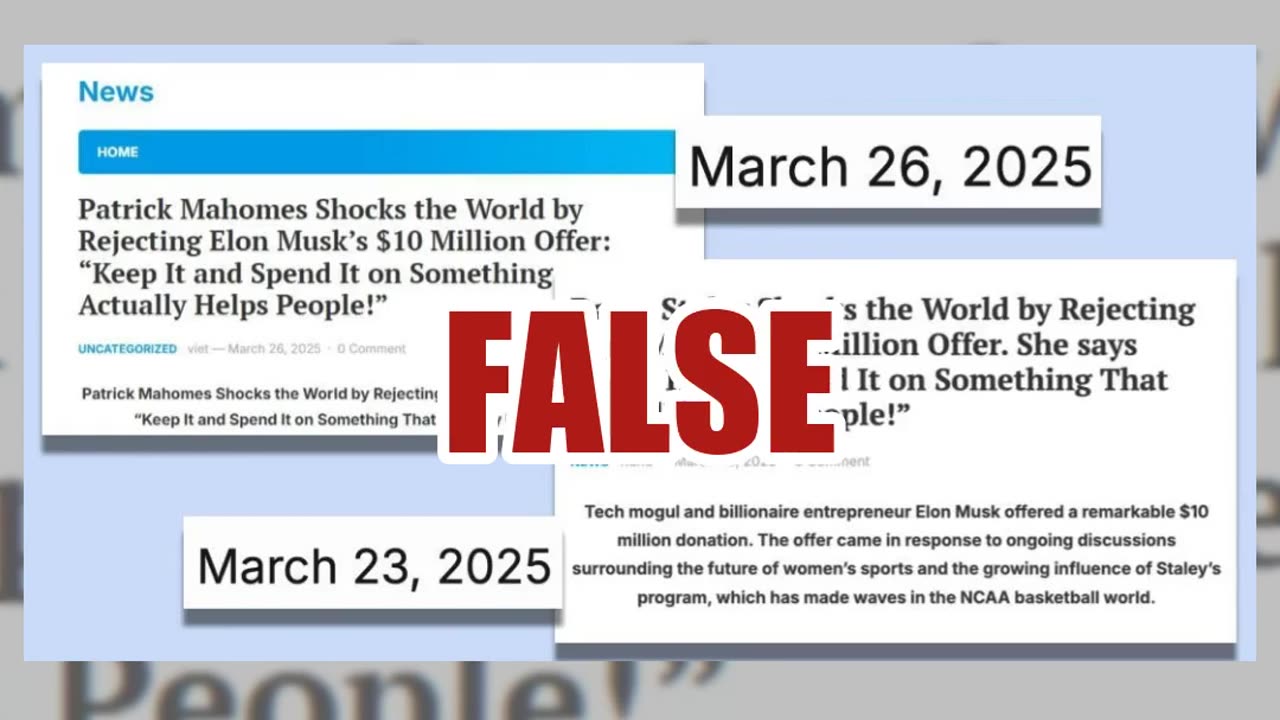 Fact Check: Patrick Mahomes Did NOT Reject Fictional '$10 Million Offer' From Elon Musk Either