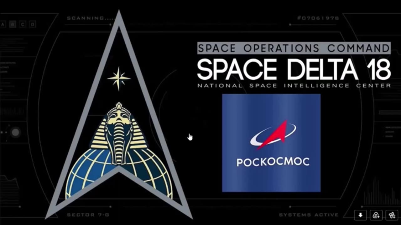 United States Space Force, Delta 18 (pharaoh symbol), Roscosmos & NASA logos - Dr. Sean Hross