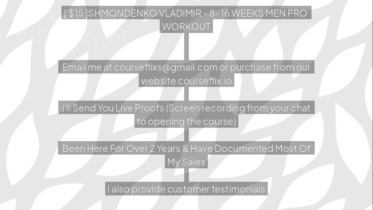 SHMONDENKO VLADIMIR - 8-16 WEEKS MEN PRO WORKOUT Download