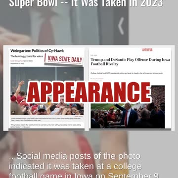 Fact Check: Photo Does NOT Show Man Flipping Off Trump During 2025 Super Bowl -- Taken In 2023