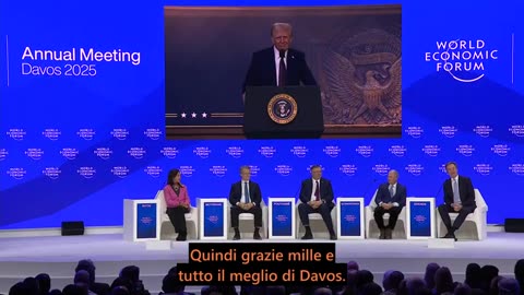 Il presidente Trump risponde alle domande degli amministratori delegati a Davos