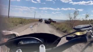 Russians Dodging More Then Two Dozen Destroyed Vehicles On Road Near Myrnohrad