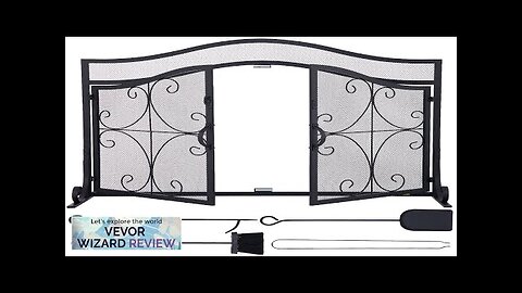 VEVOR Fireplace Screen 39 x 26.6 Inch Double Door Iron Freestanding Spark Review