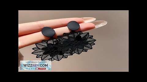 Elegant Black Flower Drop Earrings For Women Luxury Ethnic Korean Earring Exaggerated Review