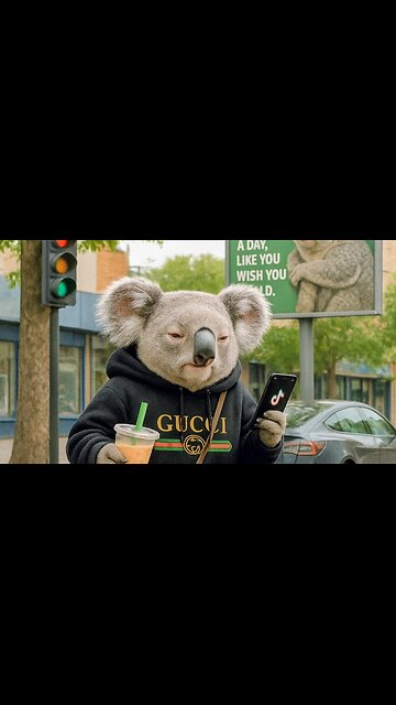 Rude!! Who parked a Tesla under my favourite gum tree 🌲🐨