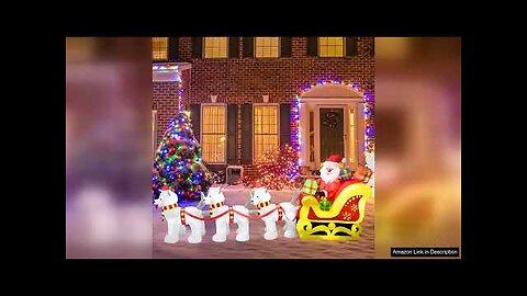 Christmas Inflatables 10 FT Santa with Sled Dogs Inflatables Christmas Decorations Outdoor Review