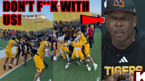 MASSIVE BRAWL breaks out between Grambling and Bethune-Cookman football players! 9 players EJECTED!