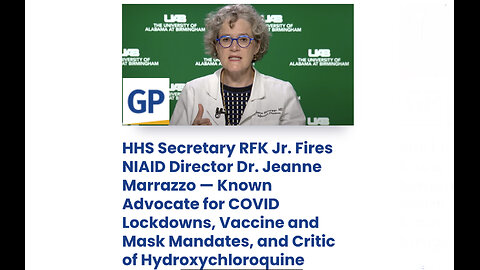 HHS Secretary RFK Jr. Fires NIAID Director Dr. Jeanne Marrazzo — Known Advocate for COVID