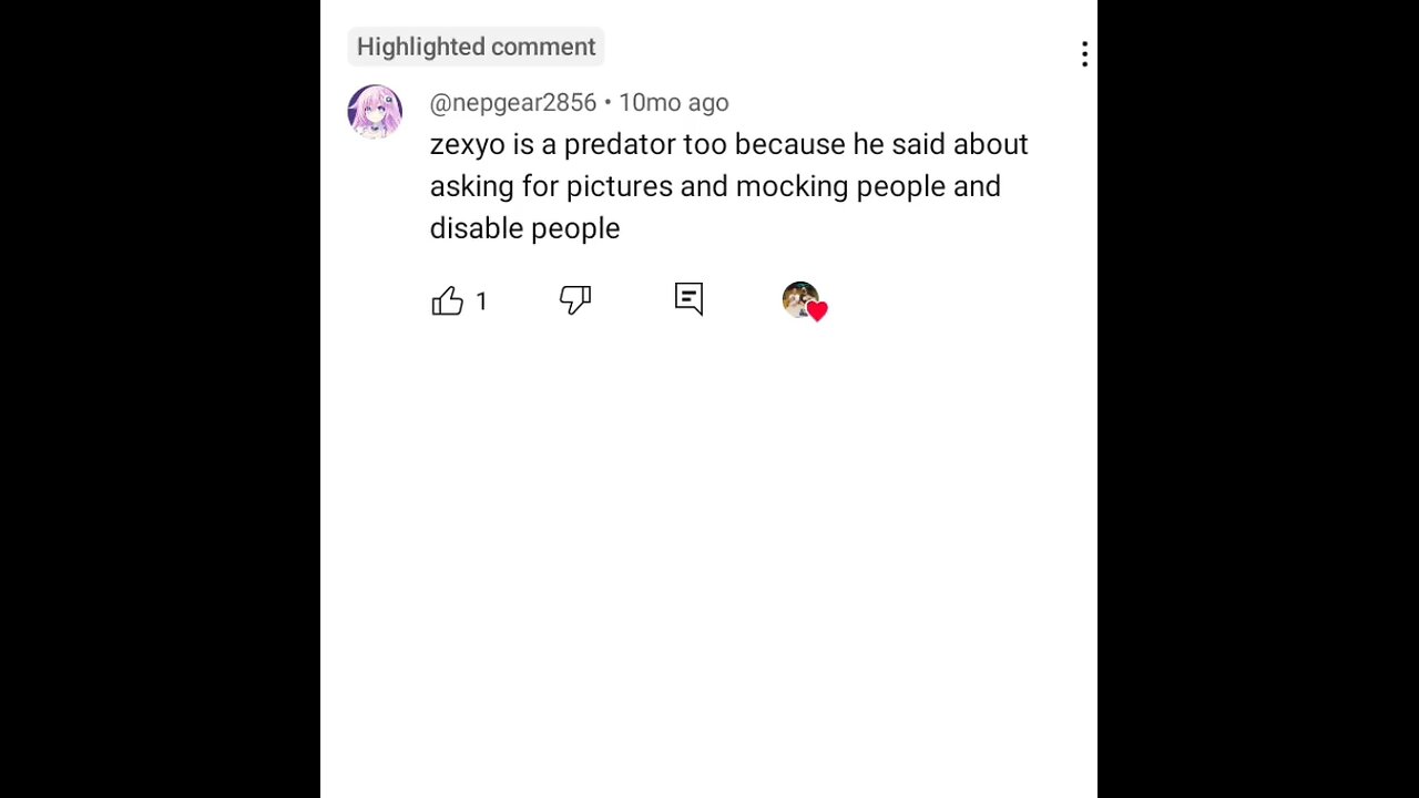 witness who is a minor calls out zexyo
