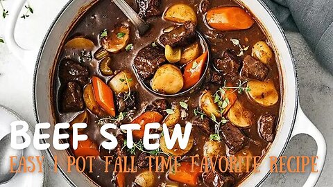 Beef Stew! Easy 1 pot recipe is a fall time favorite in my house. 🍁🍂 #beefstew #recipe #cooking