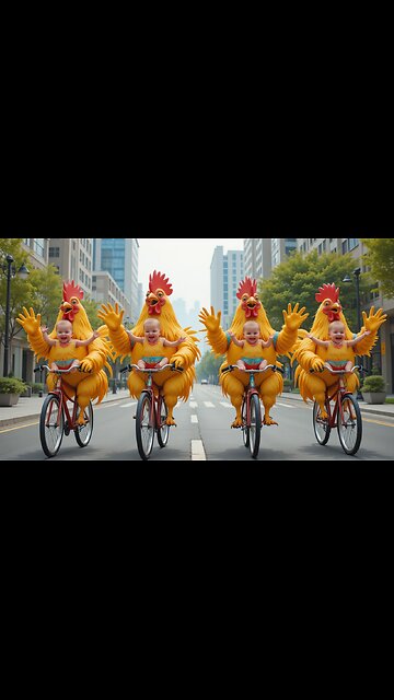 Babies on Bicycle with Chickens—Unbelievable Fun! 🐔🚴‍♂️😄