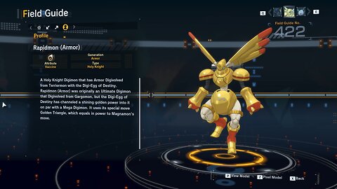 rapidmon (armor) all digivolution/de-digivolution/profile Digimon Story Time Stranger