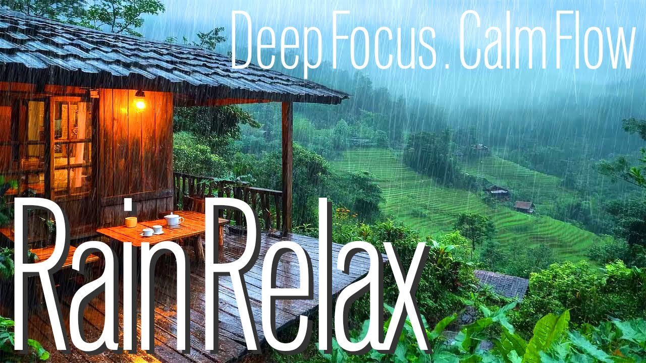 Music Mode - 4K Rain Falling - For RELAXATION AND STUDYING