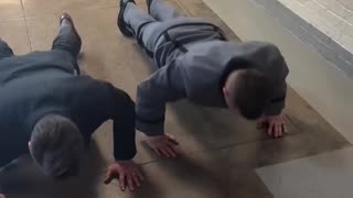 Josh Hawley did not expect to have a push-up challenge in the Senate, with the West Point cadets