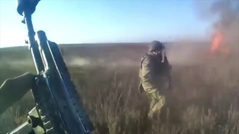 Russian Soldiers Bail Moments Before Ukrainian Drone Strike