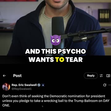 Swalwell DEMANDS to DEMOLISH Trump’s New Ballroom