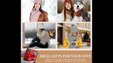 FISFET Hat, Scarf & Gloves Set – 3-in-1 Winter Warmth for Women