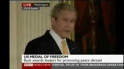 President Bush awards US medal of Freedom 1 of 2 - to Blair, Howard & Uribe