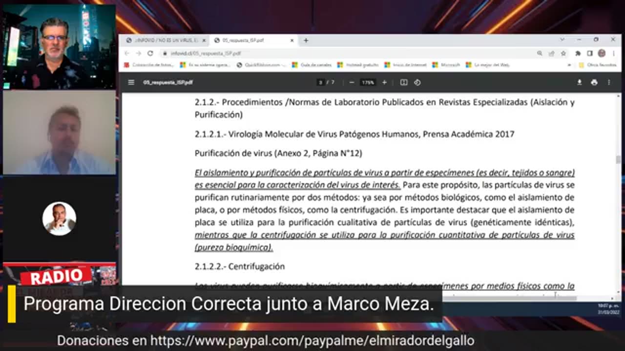 El ISP no dispone información respecto de pruebas de SarsCov-2