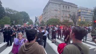 These Anti-Trump protesters really didn’t like us playing the National Anthem…