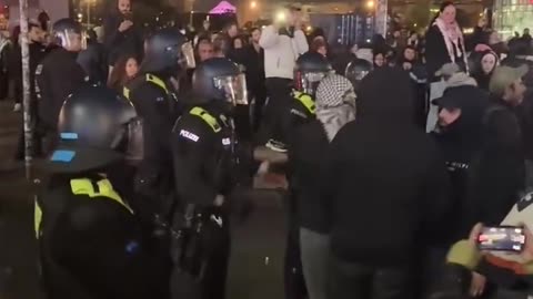 A massive demonstration around Berlin's central train station in solidarity with Gaza