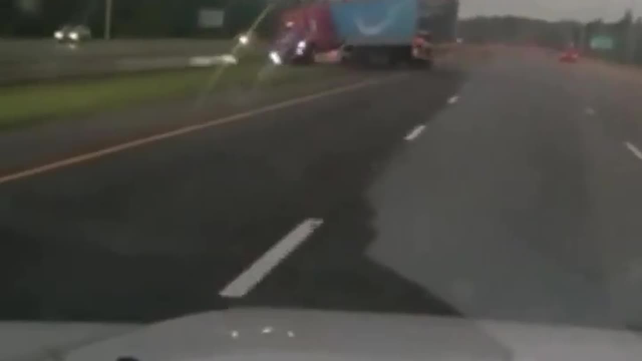 18 year old Driver loses control due to reckless driving and slides under a semi-truck