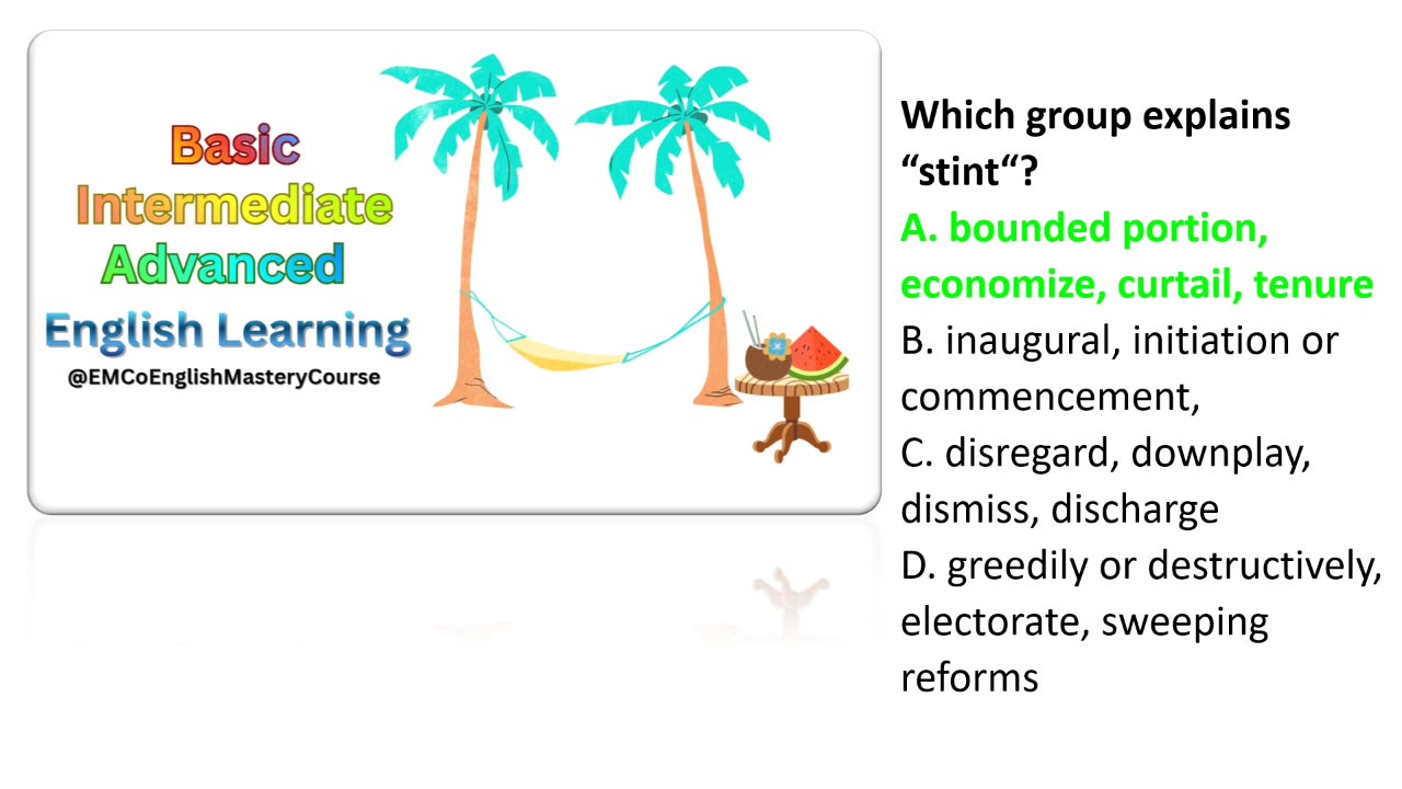 Advanced American English Quiz, Lesson 4; Part 2